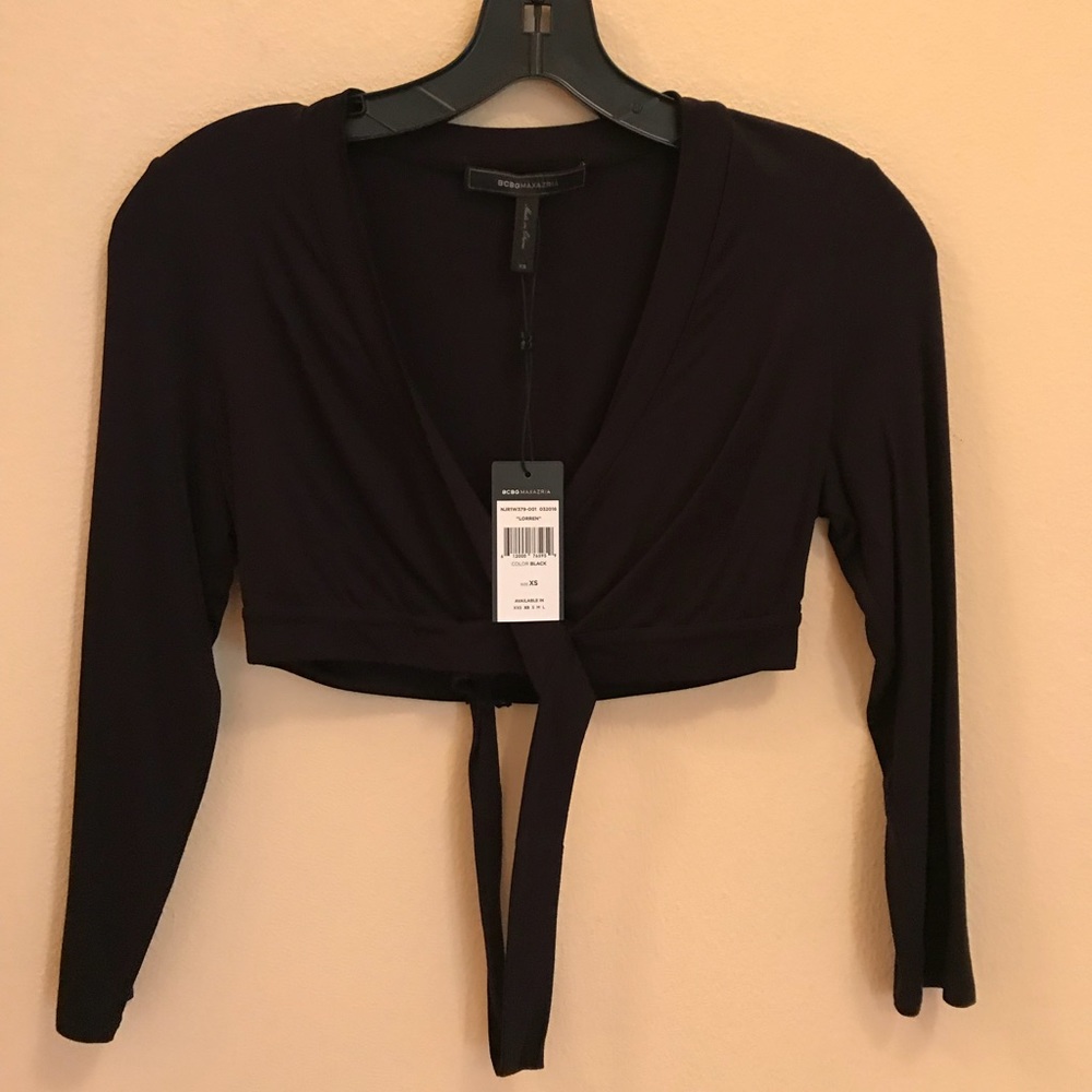 ⛔️SOLD⛔️$39 BCBGMAXAZRIA cropped long sleeve Top - Picture 5 of 7